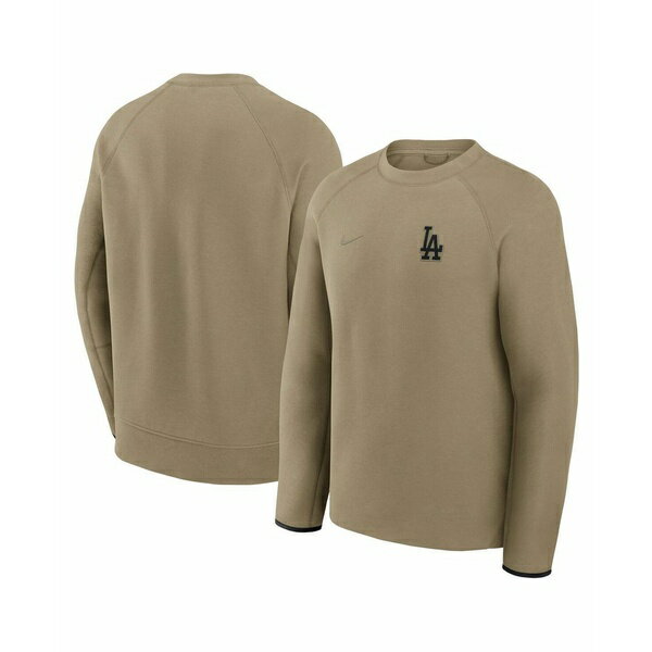 ナイキ メンズ パーカー・スウェットシャツ アウター Men's Olive Los Angeles Dodgers Tech Fleece Raglan Sweatshirt Olive(4)