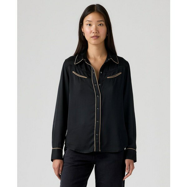 リーバイス レディース カットソー トップス Premium Women's Bradie Archival Long Sleeve Shirt Black