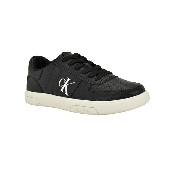 カルバンクライン メンズ スニーカー シューズ Men's Gliano Round Toe Casual Sneakers Black