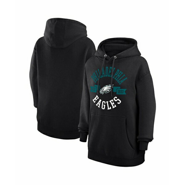 カールバンクス レディース パーカー・スウェットシャツ アウター Women's Black Philadelphia Eagles City Graphic Team Fleece Pullover Hoodie Black(4)