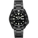 セイコー メンズ 腕時計 アクセサリー Men's Automatic 5 Sports Black Ion Finished Bracelet Watch 43mm Black(2)