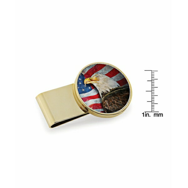 アメリカンコイントレジャー メンズ 財布 アクセサリー Men's American Bald Eagle Colorized JFK Half Dollar Stainless Steel Money Clip Gold