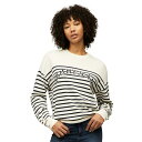 トミーヒルフィガー レディース ニット&セーター アウター Women's Striped Cotton Varsity Sweater Ancient White(4)