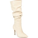 ジャーニーコレクション レディース ブーツ シューズ Women's Sarie Wide Calf Ruched Stiletto Boots Sand