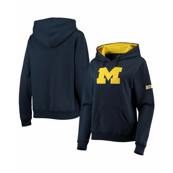 コロシアム レディース カットソー トップス Women's Navy Michigan Wolverines Big Logo Pullover Sweatshirt Navy