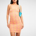 【送料無料】 ミスガイデッド レディース ワンピース トップス Cami Square Neck Jacquard Mini Dress Orange