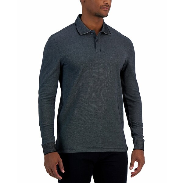 アルファニ メンズ シャツ トップス Men 039 s Classic-Fit Solid Long-Sleeve Polo Shirt, Created for Macy 039 s Deep Black