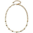 ラッキーブランド レディース ネックレス・チョーカー・ペンダントトップ アクセサリー Gold-Tone Heart Link Collar Necklace, 15-3/4