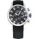 Xgg }[m Y rv ANZT[ Men's Speedboat Black Silicone Performance Timepiece Watch 46mm Black