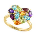 GtB[ RNV fB[X O ANZT[ EFFY&reg; Multi-Gemstones (2-1/2 ct. t.w.) & Diamond (1/10 ct. t.w.) Heart Cluster Ring in 14k Gold Multi Gemstone