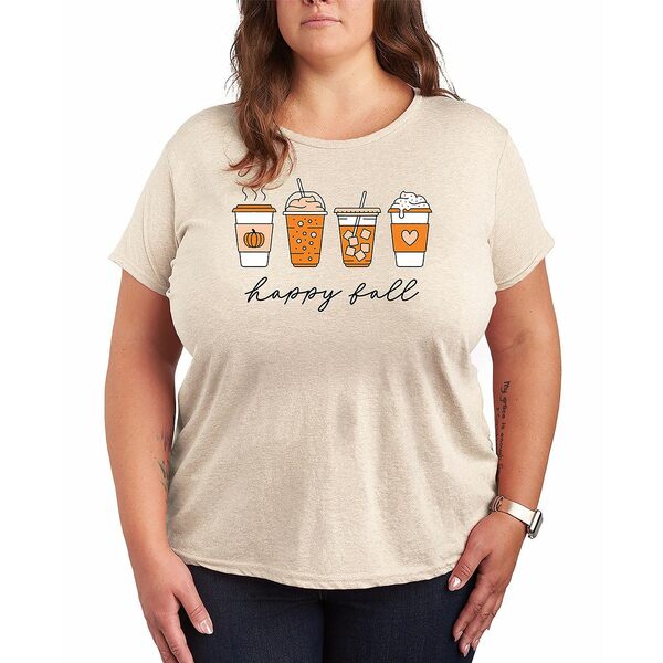 ハイブリッド アパレル レディース カットソー トップス Happy Plus Size Pumpkin Spice Latte Women's..