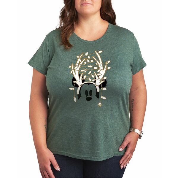 ハイブリッド アパレル レディース カットソー トップス Disney Mickey Mouse Antlers ans Christmas L..