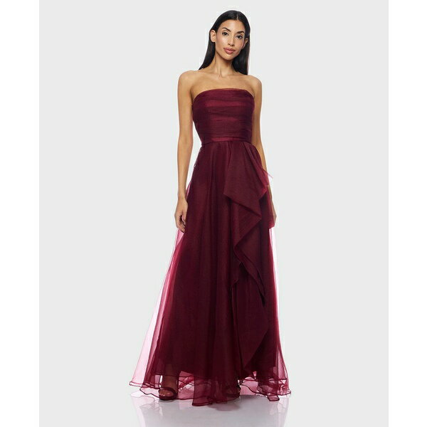 ビー ダーリン レディース ワンピース トップス Juniors' Asymmetric Drape Strapless Ball Gown, Crea..