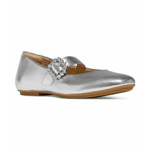フィットフロップ レディース サンダル シューズ Women's Delicato Crystal-Buckle Metallic-Leather Mary Jane Flats Silver