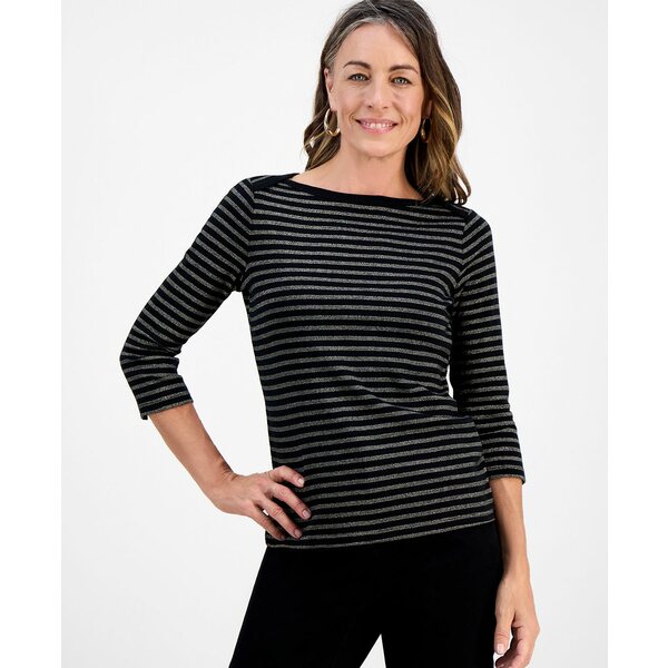 スタイルアンドコー レディース カットソー トップス Petite Pattern Boat-Neck Top, Macy's Exclusive..