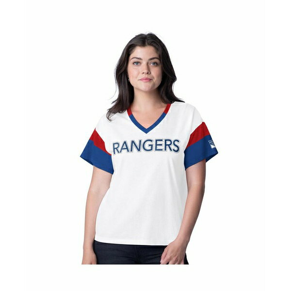 カールバンクス レディース カットソー トップス Women's White New York Rangers Rink Oversized Rhin..