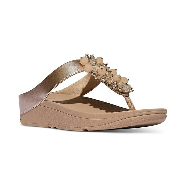フィットフロップ レディース サンダル シューズ Women's Fino Bauble-Bead Toe-Post Sandals Metallic Classic Beige