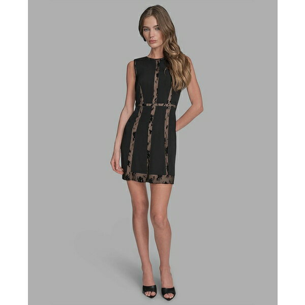 ビーシビージー レディース ワンピース トップス Women's Archive Patchwork A-Line Lace Dress Black ..