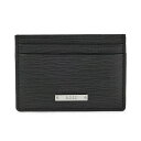 ヒューゴボス メンズ 財布 アクセサリー BOSS Men's Italian-Leather Card Holder Black(4)