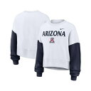 ナイキ レディース カットソー トップス Women's White Arizona Wildcats Color-Block Oversized Croppe...