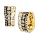 ルヴァン レディース ピアス&イヤリング アクセサリー Chocolate Ombr Diamond Small Huggie Hoop Earrings (2...