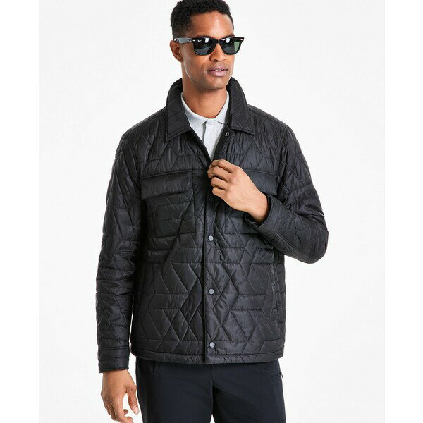 アルファニ メンズ ジャケット&ブルゾン アウター Men's Quilted Shirt Jacket, Exclusively at Macy's Deep Black