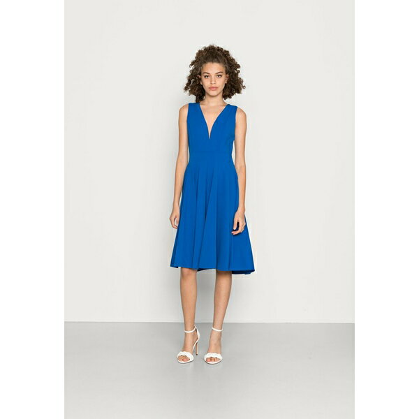 ヴァル ジー レディース ワンピース トップス EVA V NECK PLEATED MIDI DRESS - Cocktail dress / Party dress - royal blue