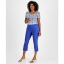 ジェイエムコレクション レディース カジュアルパンツ ボトムス Women's Side Lace-Up Capri Pants, Created for Macy's Demure Blue