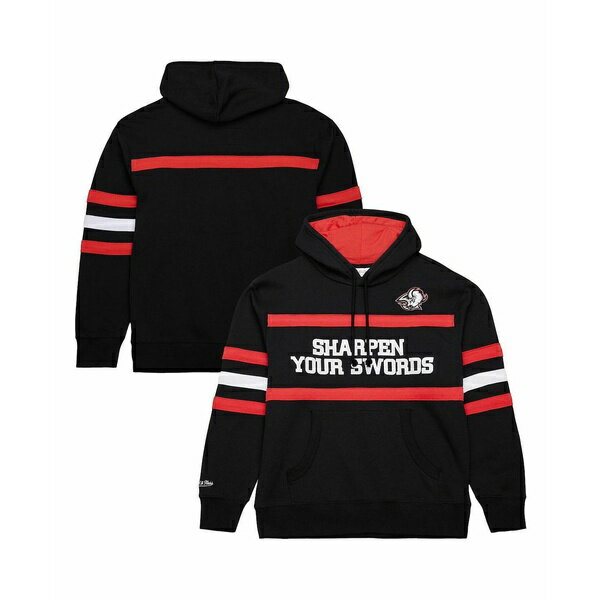 ミッチェル&ネス メンズ パーカー・スウェットシャツ アウター Men's Black Buffalo Sabres Head Coach Slogan Pullover Hoodie Black