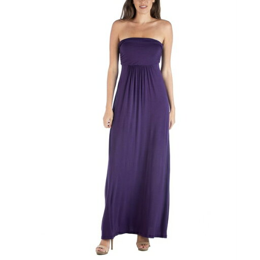 24セブンコンフォート レディース ワンピース トップス Strapless Empire Waist Maxi Dress Purple 24セブンコンフォート レディース ワンピース トップス Strapless Empire Waist Maxi Dress Purple