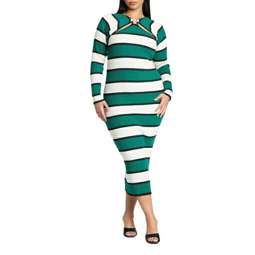 エロクイ レディース ワンピース トップス Plus Size Striped Sweater Dress Salute stripe courtyard エロクイ レディース ワンピース トップス Plus Size Striped Sweater Dress Salute stripe courtyard