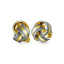 ブリング レディース ピアス&イヤリング アクセサリー Twisted Cable Love Knot Clip-On Earrings Two-Tone No...