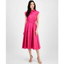 ティー・タハリ レディース ワンピース トップス Women's Spread-Collar Button-Front Midi Dress Tulip Pink