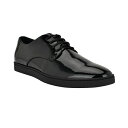 カルバンクライン メンズ スリッポン・ローファー シューズ Men's Fasa Casual Lace-Up Loafers Black patent