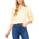 セセ レディース カットソー トップス Women's Gathered 3/4-Sleeve Satin Blouse Lemon Drop