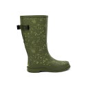 ウエスタンチーフ レディース ブーツ シューズ Flowered Medley Wide Calf Tall Rain Boot Green