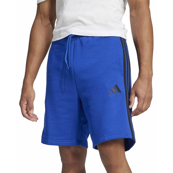 アディダス メンズ カジュアルパンツ ボトムス Men's Essential Three Stripes Fleece Shorts Royal Blue/blk