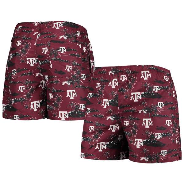 フォコ メンズ ハーフ＆ショーツ ボトムス Texas A&M Aggies FOCO Island Palm Swim Trunks Maroon