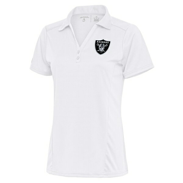 アンティグア レディース ポロシャツ トップス Las Vegas Raiders Antigua Women's Team Logo Tribute Polo White