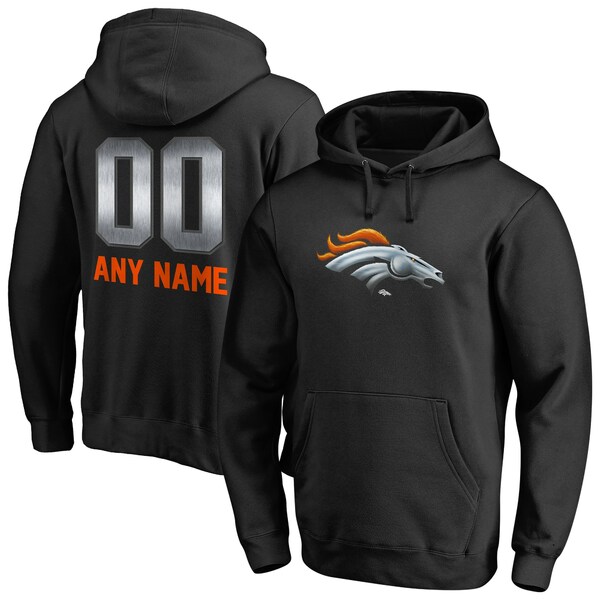 ファナティクス メンズ パーカー・スウェットシャツ アウター Denver Broncos Personalized Midnight Mascot Pullover Hoodie Black