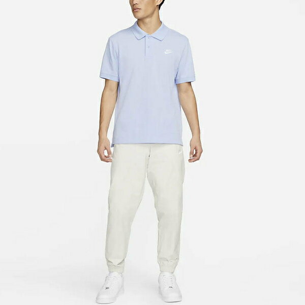Nike ナイキ メンズ スニーカー 【Men's Nike Sportswear Solid Color Lapel Short Sleeve Light Sea Blue Polo Shirt CJ4457-548】 サイズ US_M_M