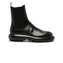 ジル・サンダー メンズ ブーツ シューズ Black Calf Leather Ankle Boots Nero