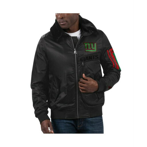 スターター メンズ ジャケット&ブルゾン アウター Men's x Ty Mopkins Black New York Giants Black History Month Satin Full-Zip Jacket Black スターター メンズ ジャケット&ブルゾン アウター Men's x Ty Mopkins Black New York Giants Black History Month Satin Full-Zip Jacket Black