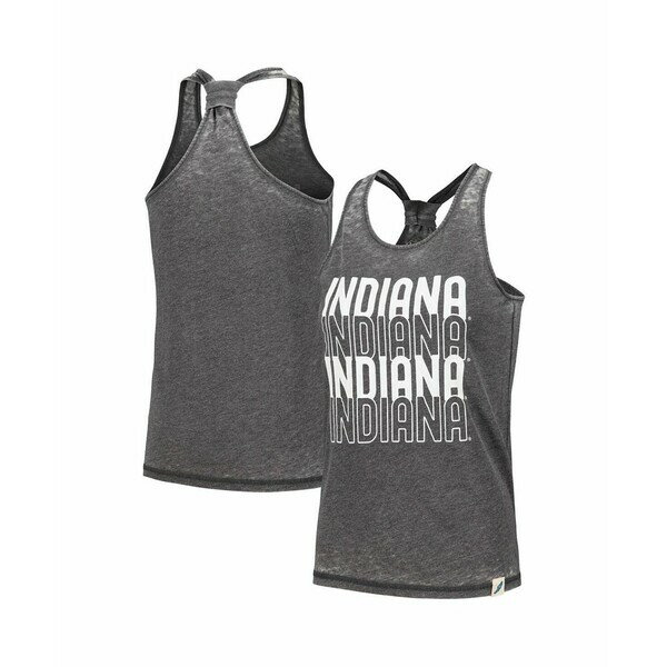 リーグカレッジエイトウェア レディース カットソー トップス Women's Black Indiana Hoosiers Stacked Name Racerback Tank Top Black