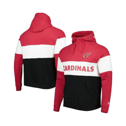ニューエラ メンズ パーカー・スウェットシャツ アウター Men's Black, Cardinal Arizona Cardinals Colorblock Current Pullover Hoodie Black, Cardinal ニューエラ メンズ パーカー・スウェットシャツ アウター Men's Black, Cardinal Arizona Cardinals Colorblock Current Pullover Hoodie Black, Cardinal