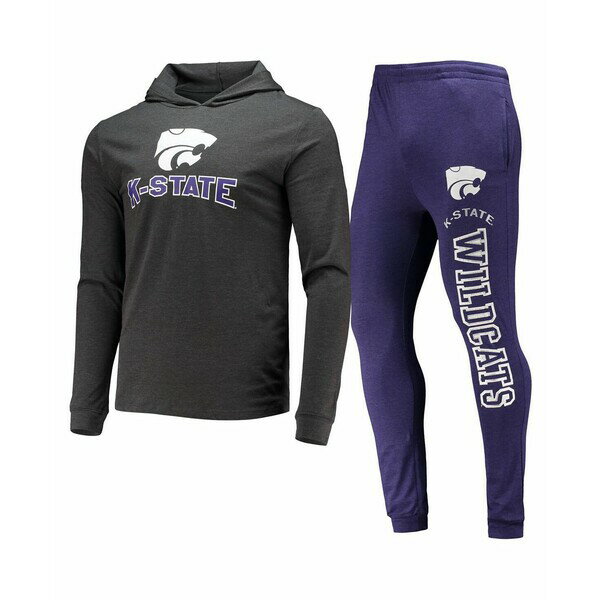 󥻥ץȥݡ  T ȥåץ Men's Purple and Charcoal Kansas State Wildcat...