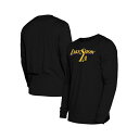 ニューエラ メンズ シャツ トップス Men's Black Los Angeles Lakers 2024/25 City Edition Long Sleeve T-Shirt Black(4)
