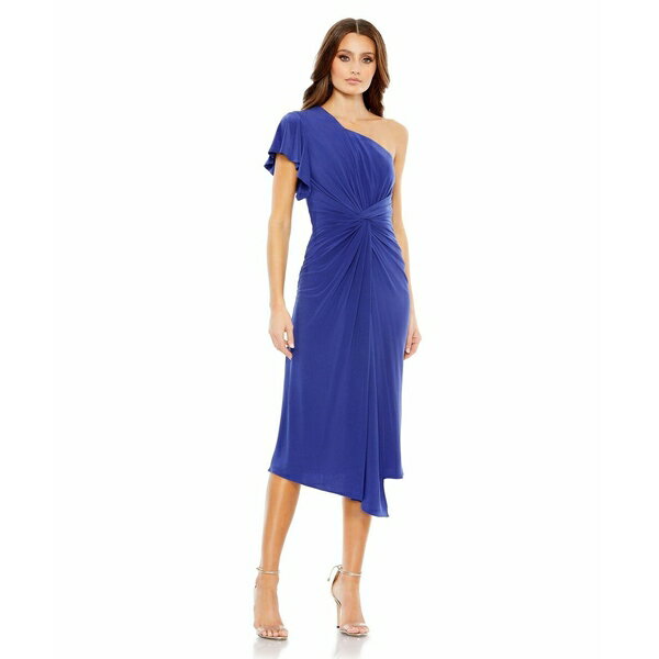 マックダガル レディース ワンピース トップス Women's One Shoulder Midi Length Jersey Dress Royal blue