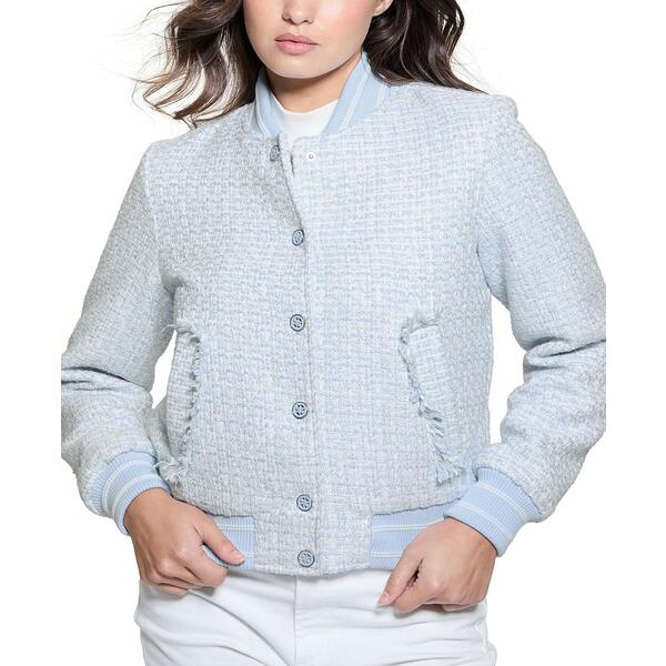 ゲス レディース ジャケット&ブルゾン アウター Women's New Gloria Long-Sleeve Tweed Bomber Jacket Coronado Blue Multi