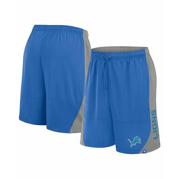 ファナティクス メンズ カジュアルパンツ ボトムス Men's Blue Detroit Lions No Defense Shorts Blue